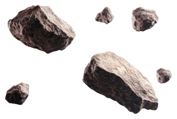 PNG Asteroid background floating elements.