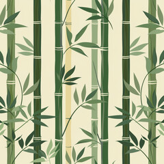Vibrant bamboo forest illustration nature art greenery minimalist design tranquil atmosphere