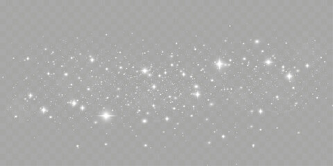 Bright glowing sparkles on a transparent background, resembling a starry or glittering effect.