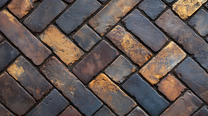 Brick pavement texture, seamless pattern background 