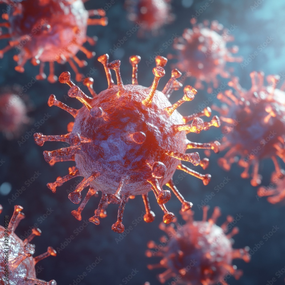 Poster understanding respiratory virus infection and its impact on lung health through a detailed 3d illust