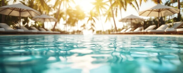 Tropical Poolside Paradise:  Relaxing Luxury by the Azure Waters