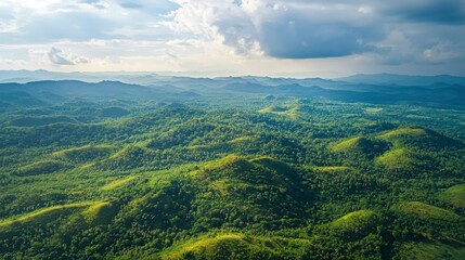 Naklejka premium Aerial view of Chocolate Hills