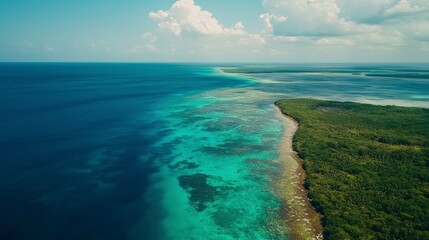 Obraz premium Aquatic Paradise: A Hidden Lagoon with Crystal-Clear Waters