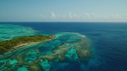 Naklejka premium Aquatic Paradise: A Hidden Lagoon with Crystal-Clear Waters