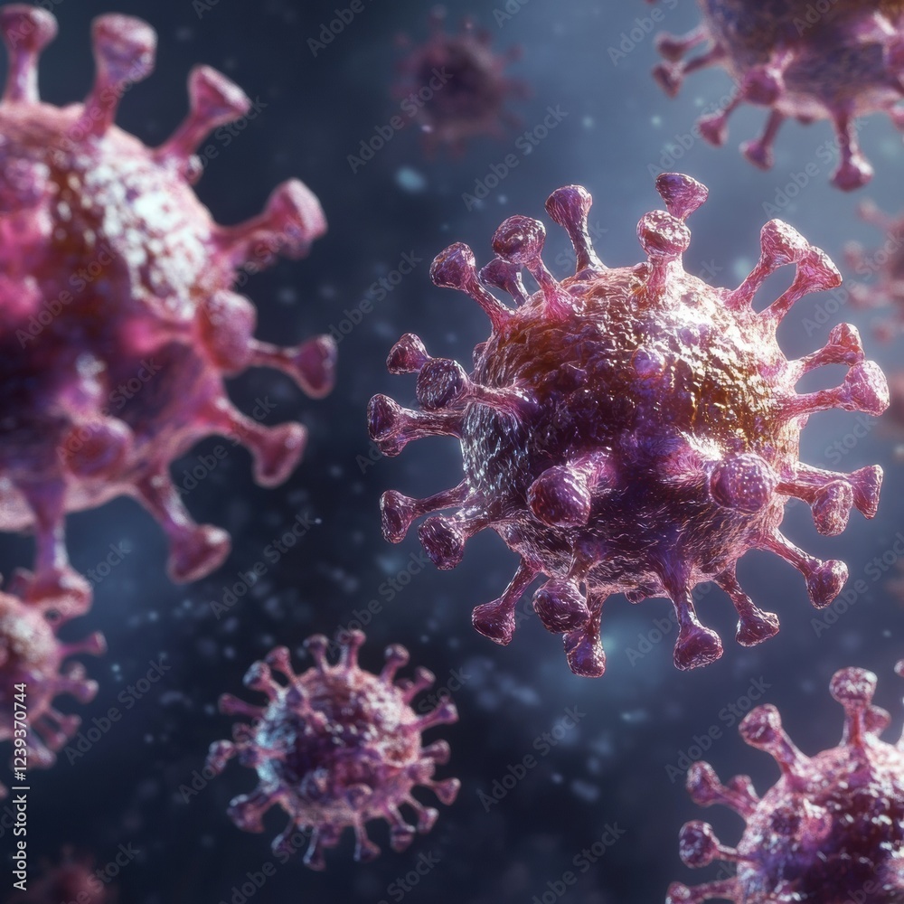 Poster exploring respiratory virus infection and its impact on lung health through a detailed 3d illustrati