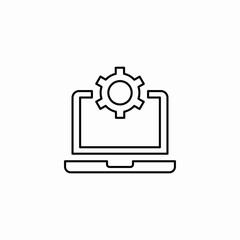 laptop setup icon sign vector