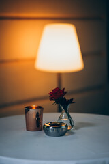 rose on a table