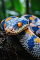 Fototapeta premium Vivid Rainforest Python Snake