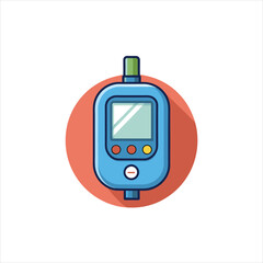 Medical Glucometer Vector Icon for Diabetes Monitoring