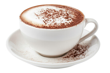 Isolated Cup of Cappuccino Coffee with Powder on Foam