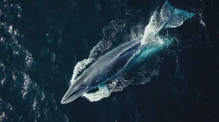 Fototapeta premium Majestic Whale: A Gentle Giant of the Ocean