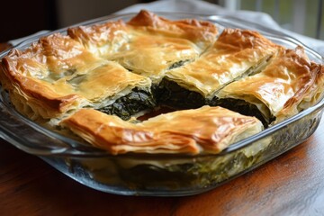 Greek pastry with spinach