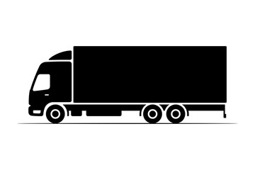 Truck icon. Black silhouette. Side view. Vector simple flat graphic illustration. Isolated object on white background. Isolate.