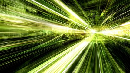 Obraz premium Dynamic Green Light Burst Abstract Background for Creative Use