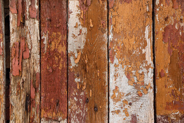 Naklejka premium Old wooden planks as background, closeup