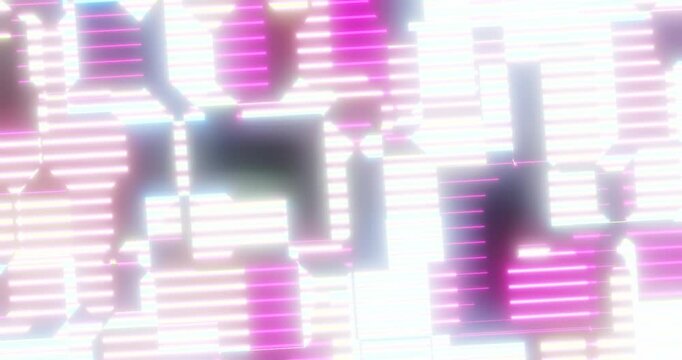 A very bright neon glowing screen ideal for clubs, technology and events, abstract system data compromised concept, glitch, retro effect, system or hardware failure, data corrupted screen, fatal error