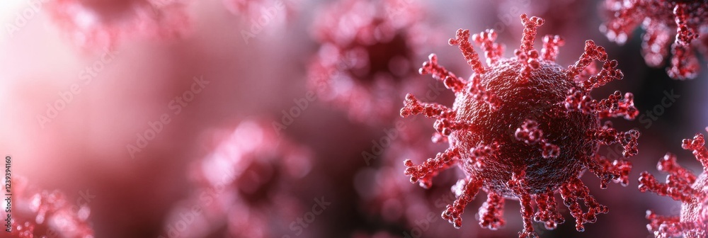 Poster visual representation of respiratory virus infection highlighting its implications for dangerous lun