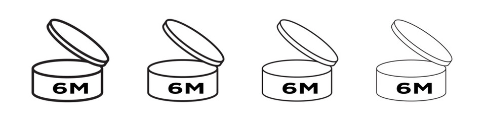 6 months PAO icon Flat illustration sign