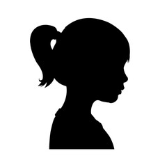 silhouette of a girl's face - vector illustration