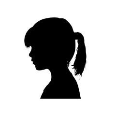 silhouette of a girl's face - vector illustration