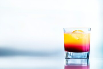 Sunset Sunrise Cocktail - Vibrant layered cocktail, symbolizing summer, joy, celebration, relaxation, and tropical escape.  Refreshing and visually appealing.