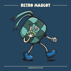 Cute Rice Cake Ramadan Retro Mascot