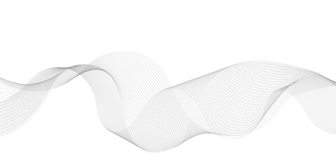 White and gray digital future technology concept wave and curve line background.

