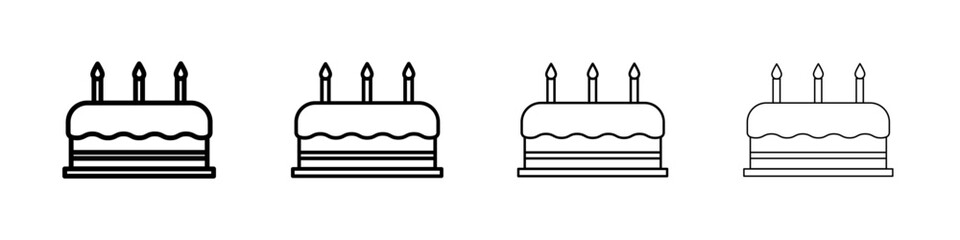 Birthday icon Flat illustration sign
