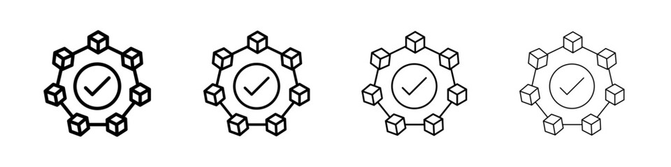Blockchain technology icon Flat illustration sign