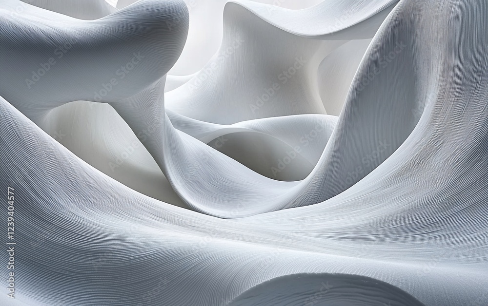 Poster abstract white flowing curves, background texture, design element