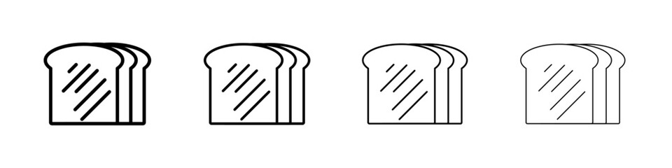Bread slice icon Flat illustration sign