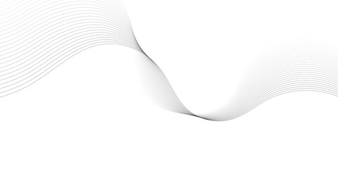 White and gray digital future technology concept wave and curve line background.

