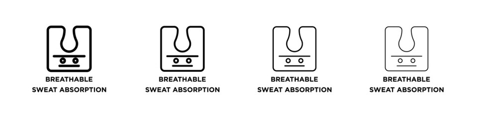 Breathable sweat absorption icon Flat illustration sign