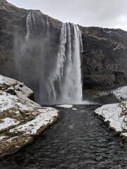 Waterfall in the snow 