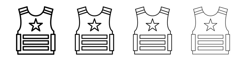 Bulletproof vest icon Flat illustration sign