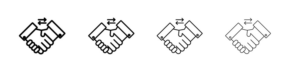 Business agreement handshake icon Flat illustration sign