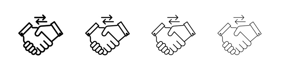 Business agreement handshake icon Flat illustration sign