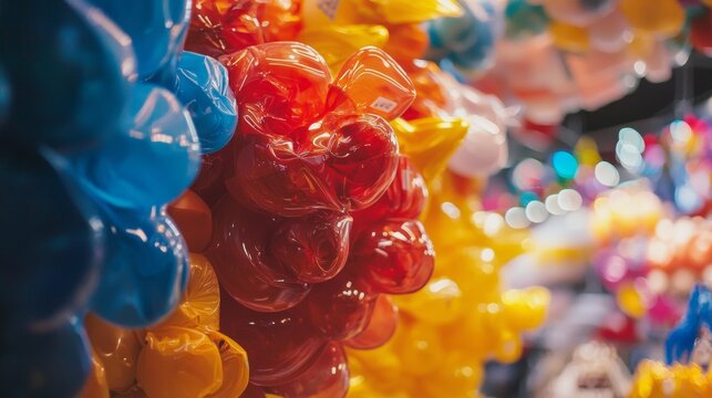 Colorful candy display at a vibrant confectionery