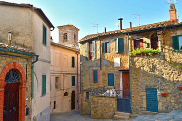 view of the historic center of the village of Sorano in Tuscany, Grosseto, Italy