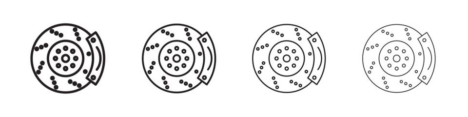 Car brake disk with caliper icon Flat illustration sign