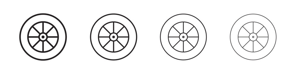 Car wheel icon linear logo isolated