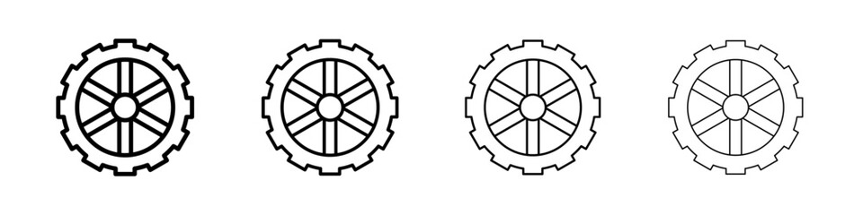 car wheel icon linear logo isolated