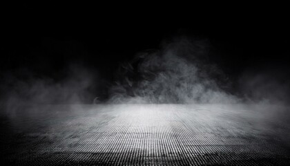 imagem abstrata do piso de concreto do quarto escuro sala preta ou fundo de palco para colocacao de produtos vista panoramica do nevoeiro abstrato nevoa ou poluicao atmosferica se move sobre fundo