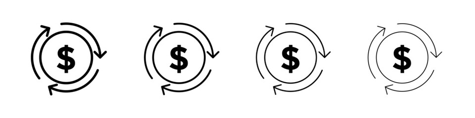 Cash flow icon linear logo isolated