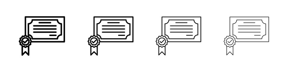 certificate icon linear logo isolated