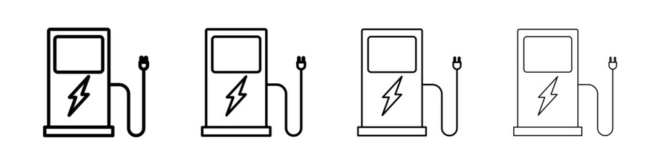 Charging station icon linear logo isolated