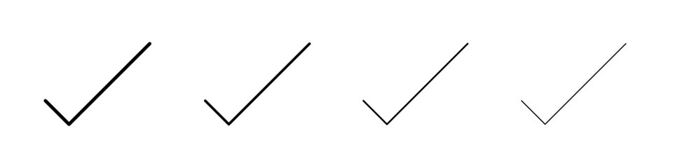 Checkmark Icon linear logo isolated