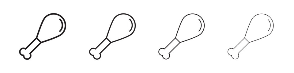 Chicken leg icon linear logo isolated