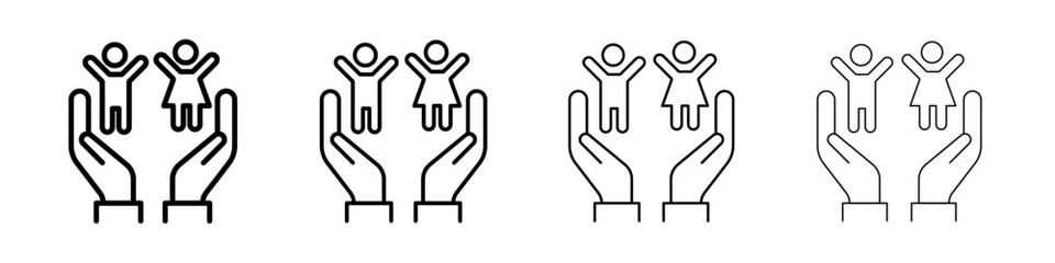 child protect icon linear logo isolated